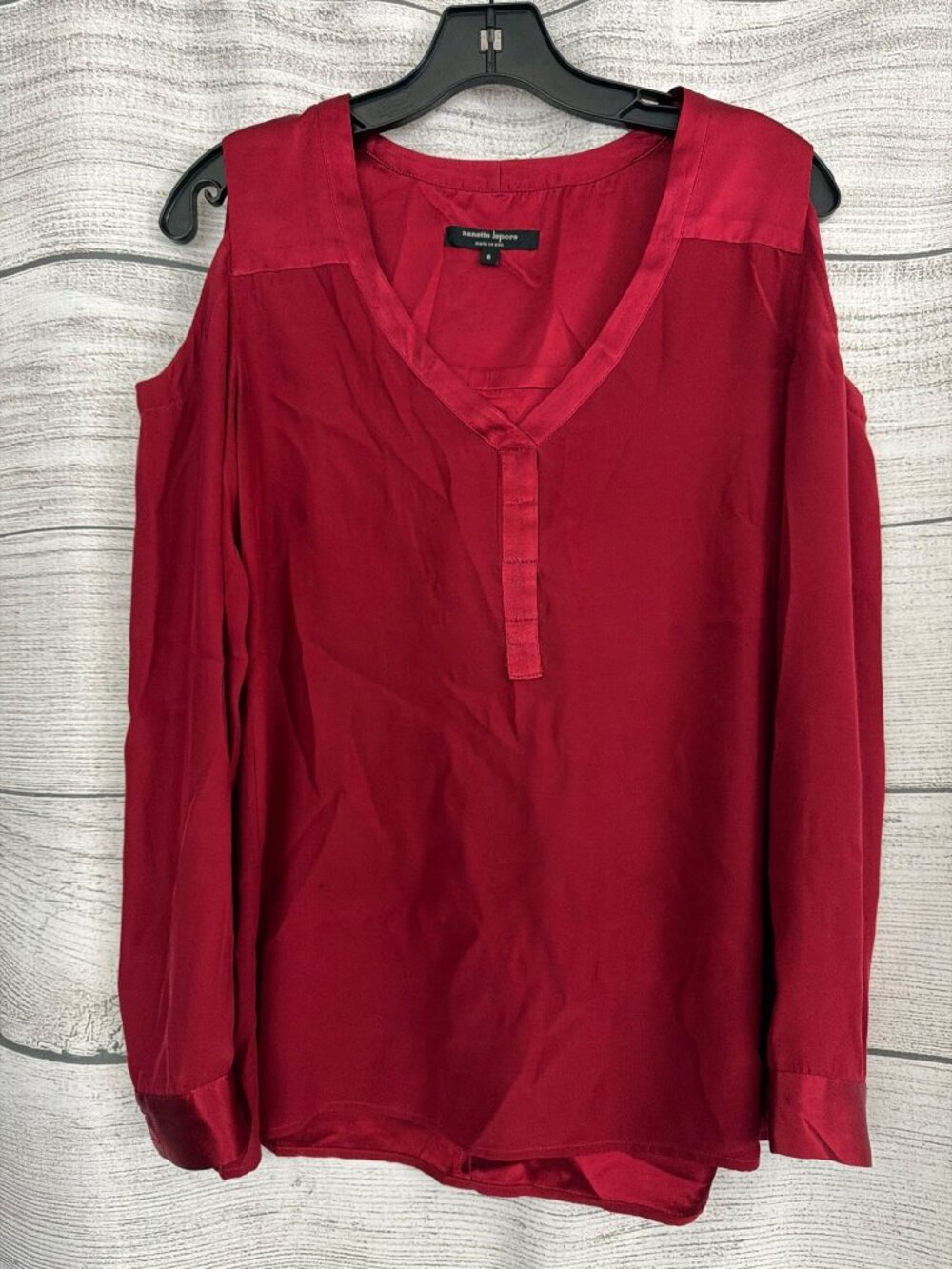 Nanette Lepore Cold Shoulder Red Blouse Size 6